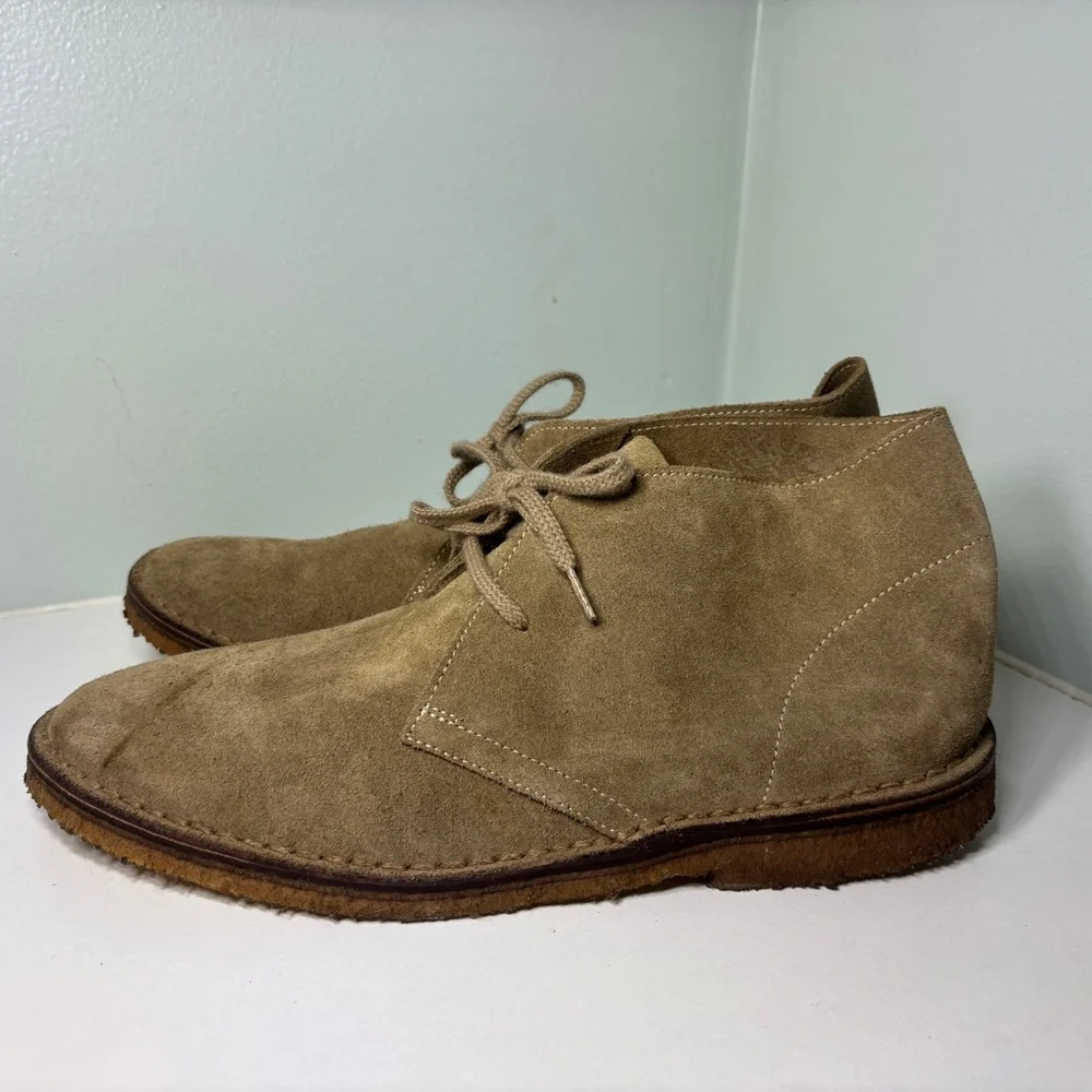 J.Crew‎ MacAlister Desert Boot Leather Suede Men’s 8 Chukka Beige Made In Italy